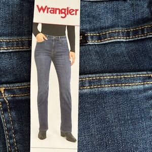 Wrangler Women’s High-Rise Bootcut Jeans in Dark Blue